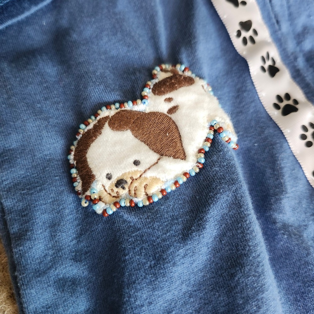Jinene n Bead Pokey Little Puppy Beaded Footed Sleeper Pajamas 0-3 Months - Picture 3 of 5